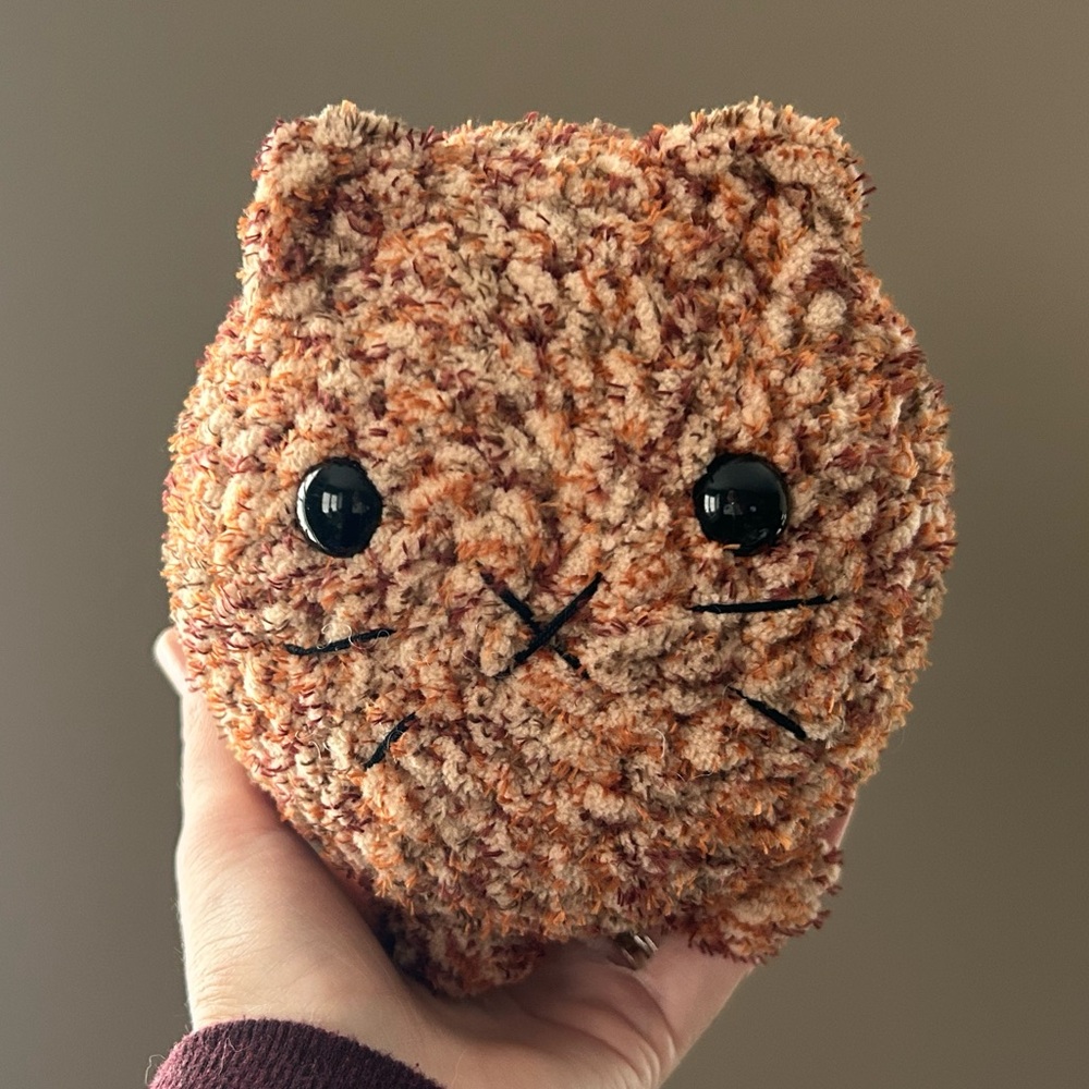 Handcrafted crochet loaf chonky cat stuffed animal toy